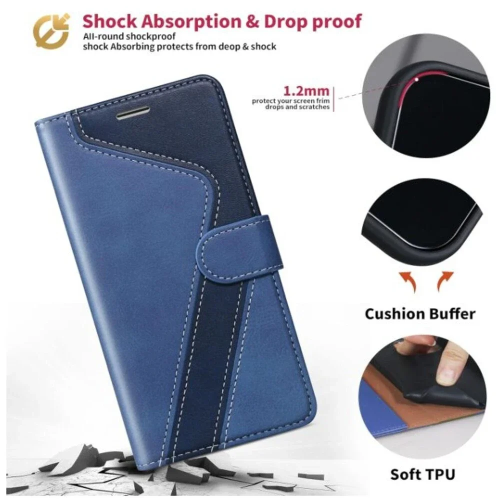 iPhone 12 Pro Max Wallet Case Leather Flip Cover RFID Blocking Card Holder Stand
